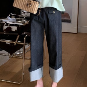 26SS 린넨스판 턴업데님 로우게이지 투웨이 롤업 청바지