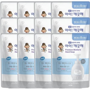 아이깨끗해 프리미엄 모이스처 핸드솝 힐링코튼, 400ml(리필), 12개