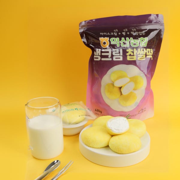 익산농협 떡방앗간 생크림 찹쌀떡 3봉 크림 개별포장 크림치즈 가득