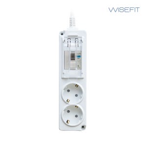 와이즈핏 국산 고용량 4000W 접지멀티탭 2구 배선차단 에어컨 냉장고 멀티콘센트 1.5m