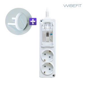 와이즈핏 국산 고용량 4000W 접지멀티탭 2구 배선차단 에어컨 냉장고 멀티콘센트 1.5m