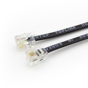 HDTOP 국산 전화선 팩스 6P4C 케이블 블랙 50m HT-P0013