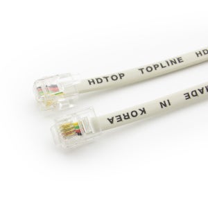 HDTOP 국산 전화선 팩스 6P4C 케이블 아이보리 50m HT-P0026