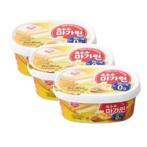 오뚜기 옥수수마가린 팬트리 건강한간식 따뜻한음료 탕비실 200g 3개 1세트