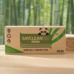 세이크린 대나무 핸드타올 무표백 부드러운 페이퍼타올 2겹 3000매입, 1개
