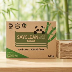 세이크린 대나무 핸드타올 무표백 부드러운 페이퍼타올 2겹 5000매입, 1개