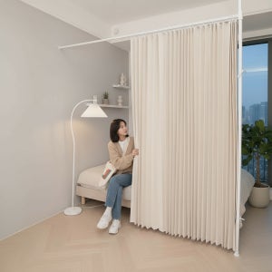 공간분리 가림막 파티션 무타공 가벽 파티션 이동식 칸막이 셀프 원룸 안방 침대 S