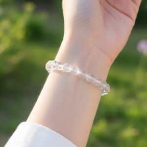 천연 백수정 팔찌 8mm 5A등급 클리어쿼츠 오행 금기운보충 재물운 원석 사주 팔찌