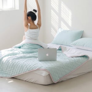 [네이버단독] 허글 쿨에어 차렵이불 워싱 냉감 양면 여름이불 SS