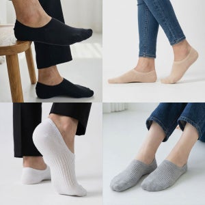 안벗겨지는 여자 남자 10켤레 면 베이직 페이크삭스 덧신 양말 실리콘 골지 덧신