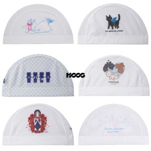 후그 메쉬수모 반전고양이 수영모