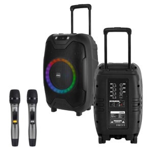 Coms KY600 이동식앰프 스피커 UHF 무선마이크 2채널 블루투스 버스킹 충전식