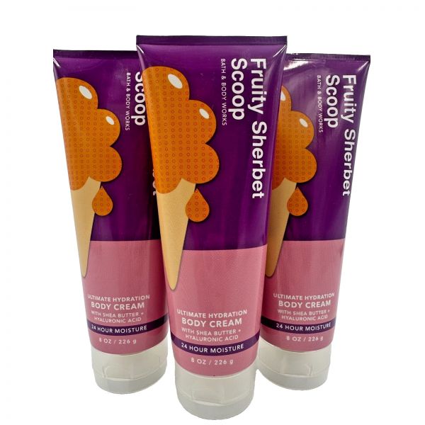 신상품 배스 앤 바디 웍스 3개 세트 <b>프루티</b> 셔벗 스쿱 크림 로션 8온스