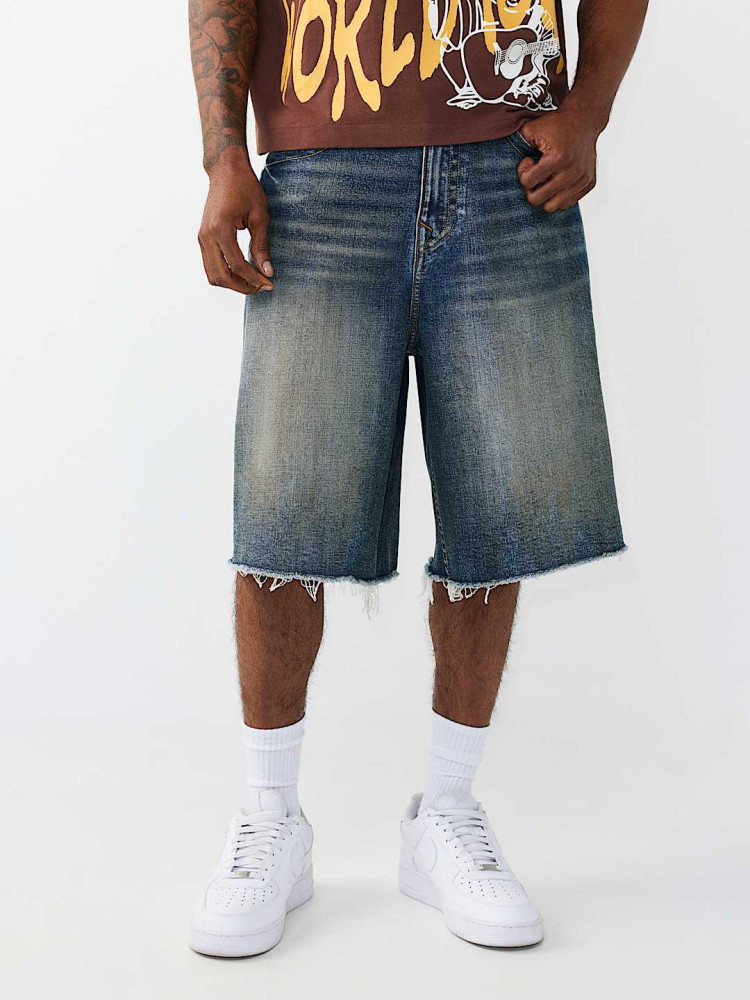 트루릴리젼 반바지 MIKEY FRAYED HEM FLAP BAGGY AF SHORT
