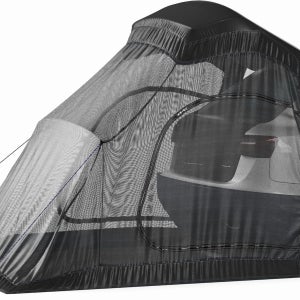 스크린 텐트와 레인플라이가 장착된 대부분의 자동차에서 실외 및 테일게이트 사용을 위한 캠프 두꺼비 유니버설 SUV 텐트 넓은 캠핑 액세서리 밴 미니밴 해치백 트럭 뒷문 설치