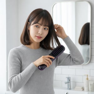 무선 빗고데기 USB C타입 충전 휴대용 미니 앞머리 볼륨 고데기 여행용