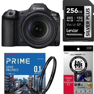 디지털카메라 일본 711408 카메라 안심 세트 Canon EOS R5 Mark II RF24-105L IS USM 렌즈 키트SDXC 카드 256GB보호 필터액정 보호 필름