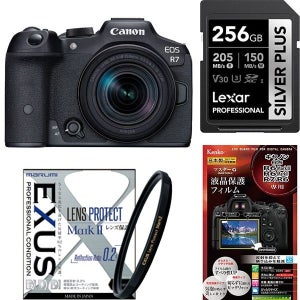 디지털카메라 일본 711442 카메라 안심 세트 Canon EOS R7 RF‑S18‑150 IS STM 렌즈 키트SDXC 카드 256GB보호 필터액정 보호 필름