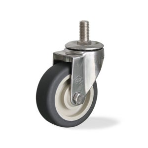 스텐바퀴 102mm-32mm(4인치) 볼트M12 회전 회색 우레탄바퀴 서스 올스텐바퀴