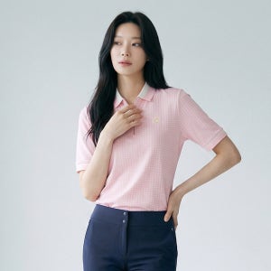 [PAT 여성] 골조직 포인트 5부 소매 카라 티셔츠_1K45231