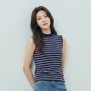 [PAT 여성] 냉감 스트라이프 목크넥 민소매 티셔츠_1K45436