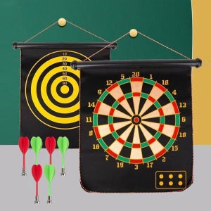 안전 자석 다트 세트 양면 보드 핀 던지기 게임 판 족자형
