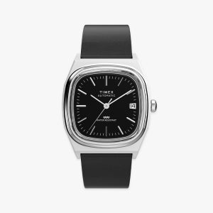 타이맥스 E라인 오토매틱 1983 블랙 가죽시계 34mm TW2Y07500
