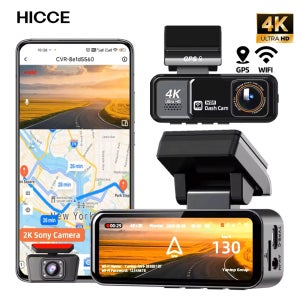 소형 4K 블랙박스/ 내장 WiFi & GPS, 야간 촬영, 2.5K 후방 카메라