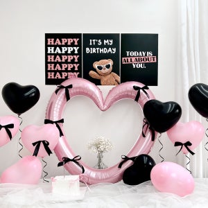 파티아일랜드 A3 포스터 하트 프레임 생일 파티 세트 풍선 패키지 꾸미기 포토존 장식