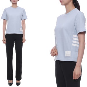 톰브라운 26SS 여성 사선 스트라이프 반팔티셔츠 FJS207A 00050 480