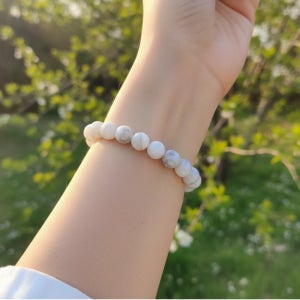 천연 백마노 팔찌 8mm 3A등급 오행 금기운보충 아게이트 파워스톤 재물운 원석 사주 팔찌