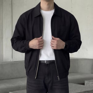 남자 블루종 오버핏 카라 포켓 집업 봄 점퍼