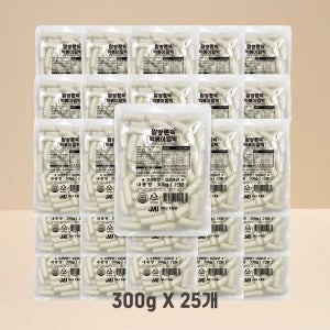 말랑쫀득 떡볶이 밀떡 실온 보관 소포장 300g, 50개