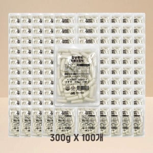 말랑쫀득 떡볶이 밀떡 실온 보관 소포장 300g, 100개