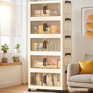 이동식 5단 폴딩박스 수납정리함 접이식 옷정리함