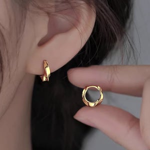 꼬임 미니 원터치 링귀걸이 골드 실버 아르제아