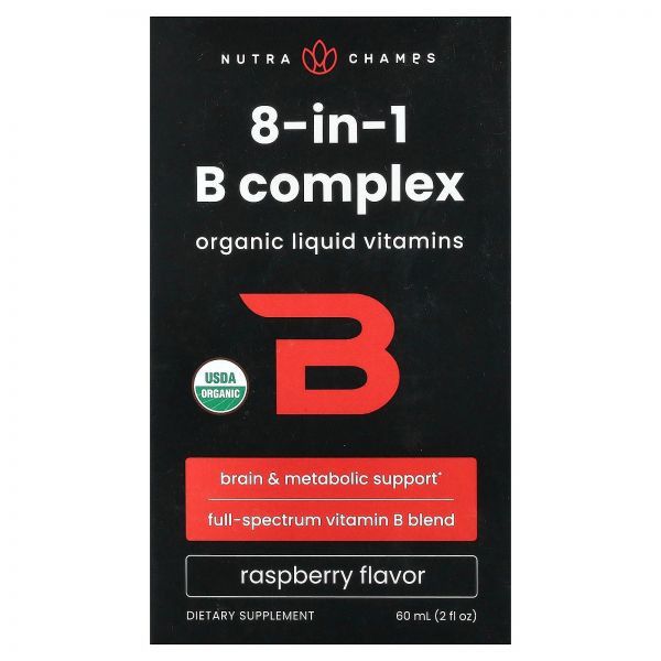 NutraChamps 뉴트라챔프스 8-인-1 <b>비</b> 60ml <b>리퀴드 비타민B</b> <b>컴플렉스</b> 영양제