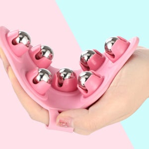 롤러 핸드안마기 종아리 림프절 마사지기 근육뭉침 어깨 목 306도 지압볼 셀프지압기