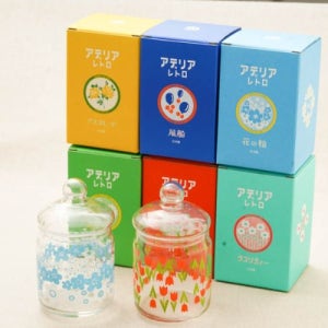 아데리아 레트로 봉봉 캐니스터 일본 유리 인테리어 케이스 수납