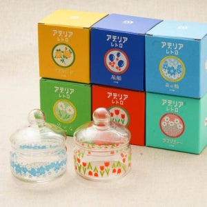 아데리아 레트로 봉봉 캐니스터 일본 식탁 유리 인테리어 케이스