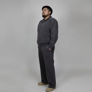 아키아 aki A 오버사이즈 하프짚업 스웨트셔츠 - 피그먼트다잉 차콜