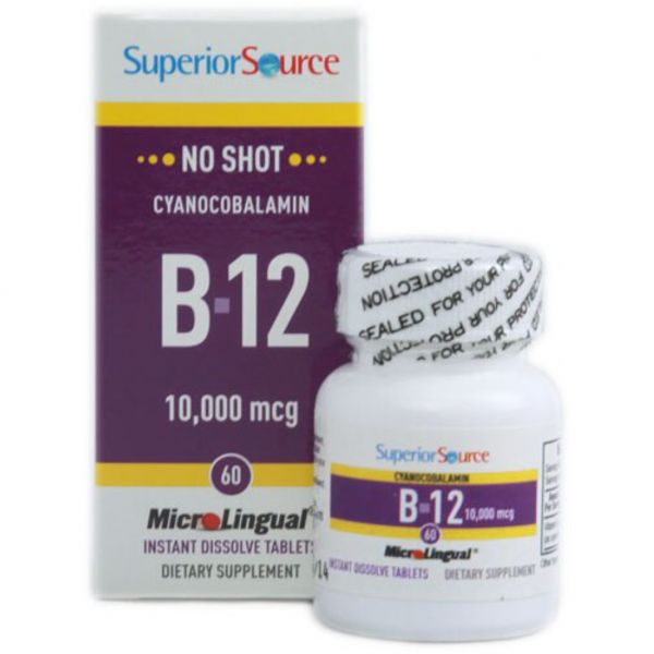 Superior Source <b>슈페리어 소스 비타민</b>B12 10000mcg 60 태블릿 영양제
