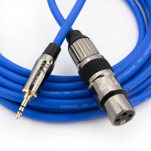 HDTOP 국산 메탈 3.5스테레오 XLR암 마이크 케이블 블루 50M HT-TP3752