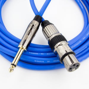 HDTOP 국산 메탈 5.5모노 XLR암 마이크 케이블 블루 50M HT-TP3809