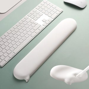 키보드 팜레스트 손목받침대 마우스 손목 쿠션 세트 화이트