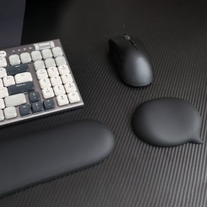 키보드 팜레스트 손목받침대 마우스 손목쿠션 세트 실리콘 블랙