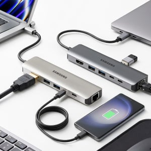 삼성전자 USB C 허브 6in1 PD100W 8K HDMI 멀티허브 노트북 갤럭시북 갤럭시탭 호환