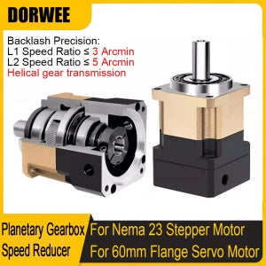 고정밀 Nema23 모터 기어 헬리컬 400W 박스 감속 200W 감속기 Ratio 10 to 1 8mm in t