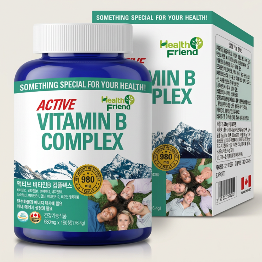 <b>헬스프랜드</b> 캐나다 고함량 액티브 <b>비타민</b>B 컴플렉스 6개월분 180정 1개