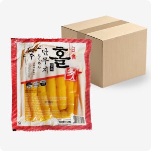 [다인] 국산 통 단무지 (실중량 950g) 압축 홀 쫄 꼬독 일식 반찬 1kg, 16개